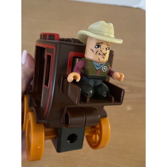 Fisher Price Trio Blocks Western Toy Stagecoach With Cowboy Figures Pretend Play - Picture 4 of 8